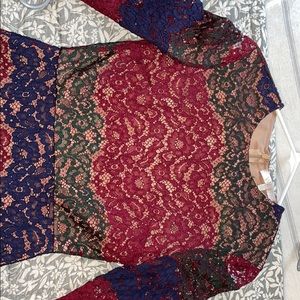 Tri color fall dress